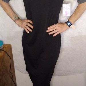 LulaRoe New Midi Black and grey Women's Fitted Dress